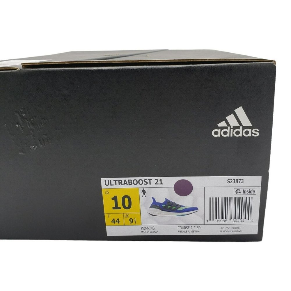 Adidas Ultraboost 21 Running Sneakers Mens Blue Green S23873 - Picture 10 of 12